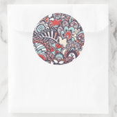 Sticker Rond Paisley Floral Doodle Pattern (Sac)