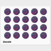 Sticker Rond Paisley haché (Feuille)
