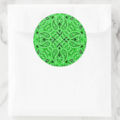 Sticker Rond Paisley vert printemps Ouest Bandana Écharpe Impri (Sac)