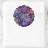 Sticker Rond Paisley violet rose (Sac)