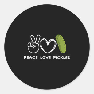 Sticker Rond Paix, Aimer Pickles Retro Pickles Amateurs de nour