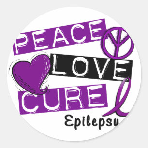 STICKER ROND PAIX AIVE CURE EPILEPSY