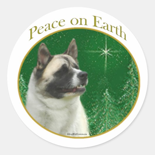 Sticker Rond Paix Akita (Devant)