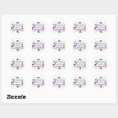 Sticker Rond Paix Amour Bonheur (Feuille)
