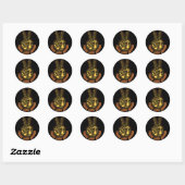 Sticker Rond Paix, Amour, Bouddha (Feuille)