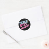 Sticker Rond Paix Amour et Bonheur (Enveloppe)