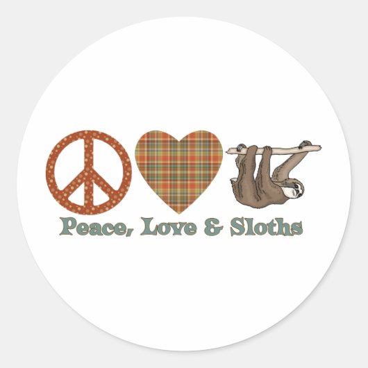 Sticker Rond Paix, amour et fentes (Devant)