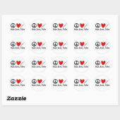 Sticker Rond Paix, amour et lueurs (Feuille)