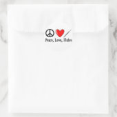Sticker Rond Paix, amour et lueurs (Sac)