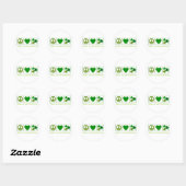 Sticker Rond Paix, Amour et Shamrocks (Feuille)