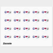 Sticker Rond paix - amour - football (Feuille)