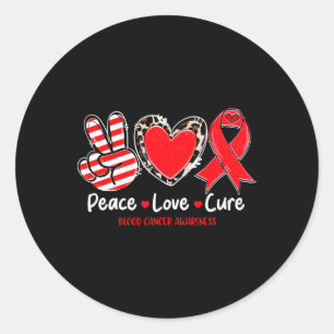 Sticker Rond Paix Amour Guérir Sensibilisation au cancer du san