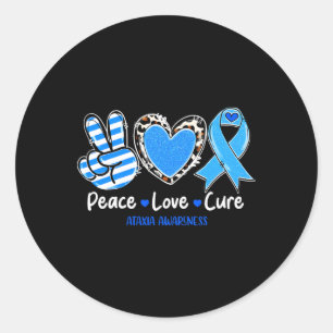 Sticker Rond Paix Amour Guérison Ataxie Sensibilisation Cadeaux
