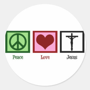 Sticker Rond Paix amour Jésus