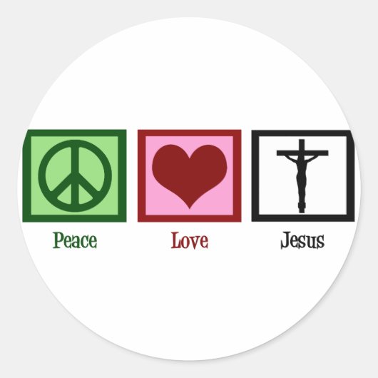 Sticker Rond Paix amour Jésus (Devant)