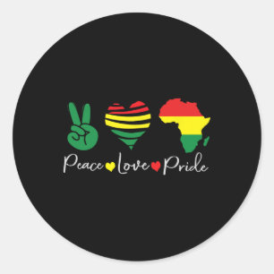 Sticker Rond Paix Amour Juneteenth 1865 Fierté noire Hommes Fem
