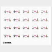 Sticker Rond paix amour marmottes (Feuille)