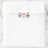 Sticker Rond paix amour marmottes (Sac)