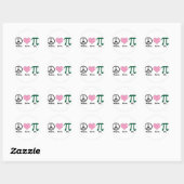 Sticker Rond paix amour pi (Feuille)