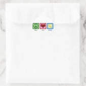 Sticker Rond Paix Amour Softball (Sac)