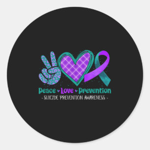 Sticker Rond Paix Amour Vie Prévention Suicide Objectif