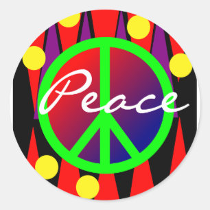 Sticker Rond "Paix" Art Abstrait
