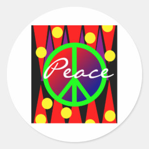 Sticker Rond "Paix" Art Abstrait