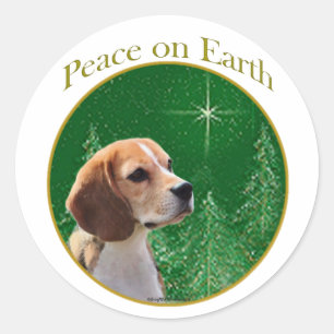 Sticker Rond Paix beagle