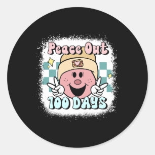 Sticker Rond Paix blanchie 100 jours de sourire scolaire Visage