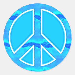 Sticker Rond Paix Bleue Glacée