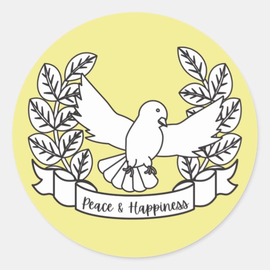 STICKER ROND PAIX & BONHEUR (Devant)
