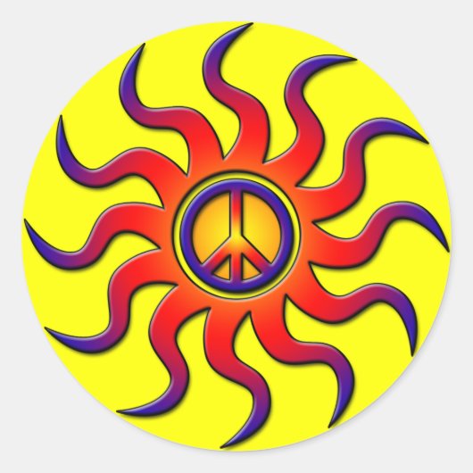 STICKER ROND PAIX COLORÉE (Devant)