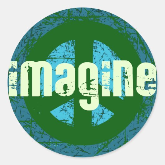 Sticker Rond Paix cool anti-guerre (Devant)