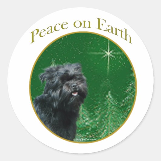 Sticker Rond Paix d'Affenpinscher (Devant)