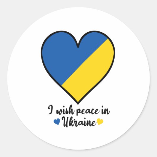 Sticker Rond paix dans le coeur de l'ukraine (Devant)