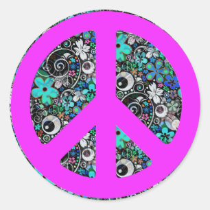 Sticker Rond Paix de l'énergie des fleurs II   rose