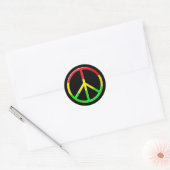 Sticker Rond Paix de Rasta (Enveloppe)