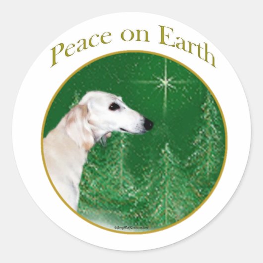 Sticker Rond Paix de Saluki (Devant)