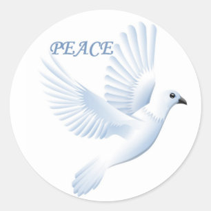 STICKER ROND PAIX DOVE
