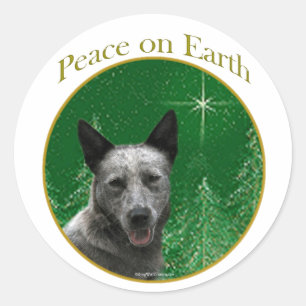 Sticker Rond Paix du chien de bétail australien