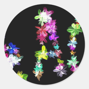 Sticker Rond "PAIX" en fleurs Impression d'art