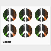Sticker Rond Paix en Irlande (Feuille)