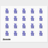 Sticker Rond Paix en langues étrangères Coeurs noirs bleus (Feuille)