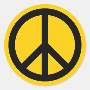 Sticker Rond Paix en or et noir