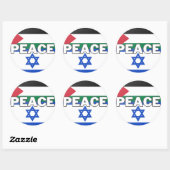 Sticker Rond Paix en Palestine Israël (Feuille)