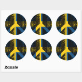 Sticker Rond Paix en Suède (Feuille)
