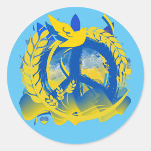 Sticker Rond Paix en Ukraine
