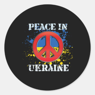 Sticker Rond Paix en Ukraine