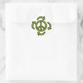 Sticker Rond Paix en vert (Sac)