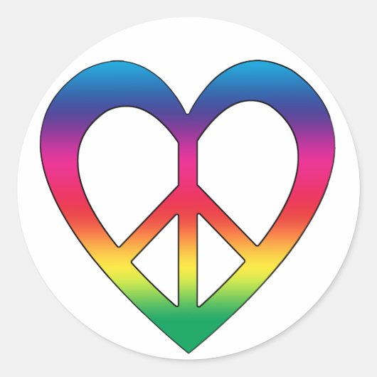 Sticker Rond Paix et amour (Devant)